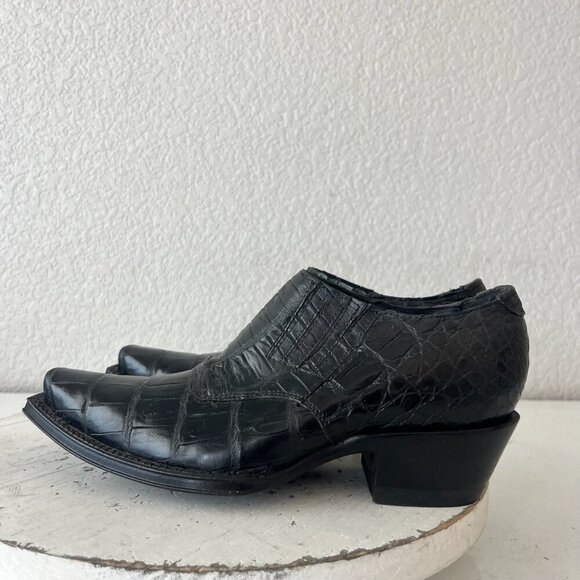 Rod Patrick Womens Pull on Shoes 5C Brown Caiman Exotic Western Boots Loafers - Picture 4 of 11